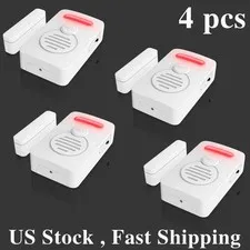 Wireless Voice Alarm Doorbell Door Windows Reminder 90dB 3-Level Volume Kid 4PCS