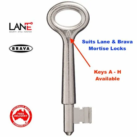 LANE 1000 & Brava Mortise Lock Precut Key (NEW SERIES) A - H  -YOU CHOOSE!