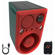 Solar Motion Sensor Alarm: Solar Motion Detector 129db Super Loud Speaker, Ul...