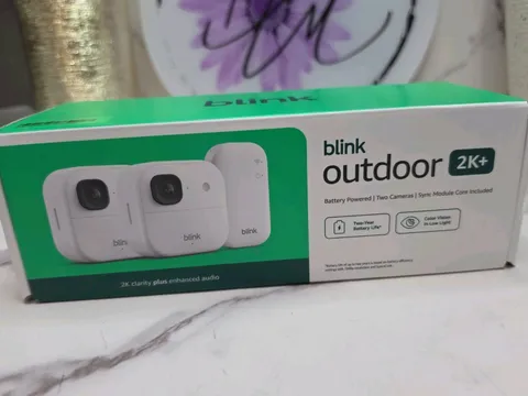 Blink Outdoor 2K+ Newest Model 2-Camera System + Sync Module White NEW 