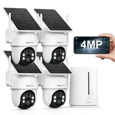 Solar Security Cameras Wireless Outdoor, 4-Cam Home Security System