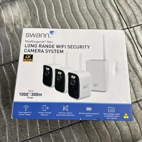 Swann MaxRanger Mini 4K Wireless Security System, 3-Pack