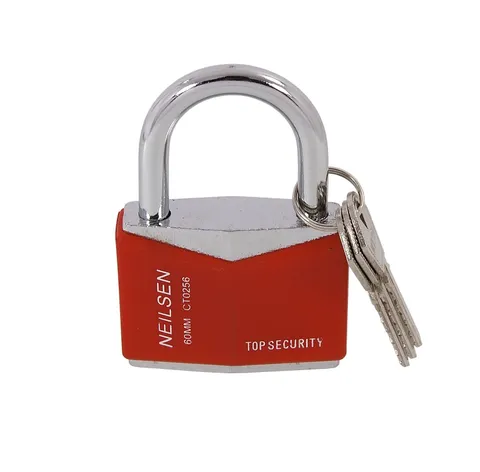 Padlock 60mm Chrome Plated Iron Anti Saw Anti Pick Pin Tumbler 3 Keys