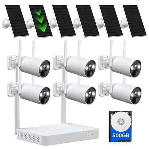 TOGUARD 4MP Wireless Home Security Camera System 10CH NVR 6pcs Solar IP Cameras