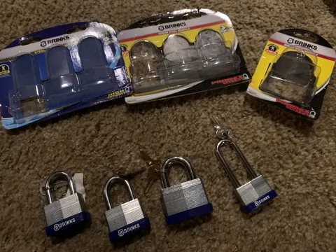 Brinks Boron Steel PROMAX Security Pad Locks lot of 4 assorted sizes NOB