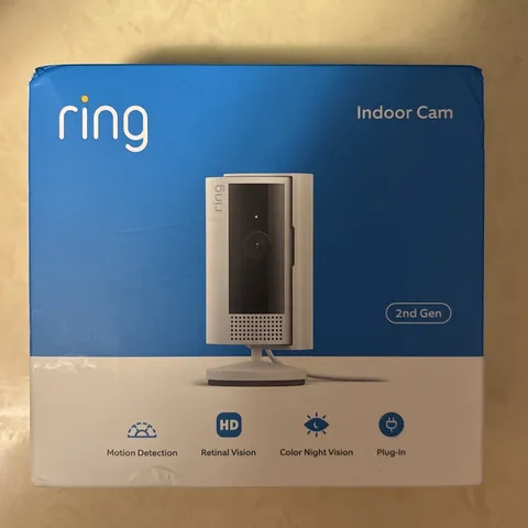 Ring Indoor Cam 2nd Gen Plug-In 1080p HD WiFi Security Camera White