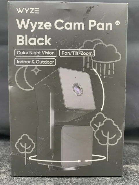 Wyze Cam Pan v3 Indoor/Outdoor IP65 1080P 360° Pan/Tilt/Zoom Wi-Fi - Black