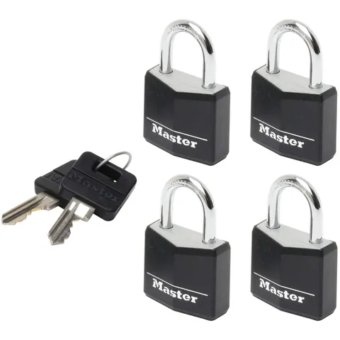 Master Lock 9120EURQBLKNOP Aluminum Vinyl Black Cover 20mm Lock 3-Pin-KA X