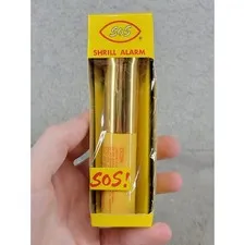 SOS Shrill Alarm Vintage Personal Security Handbag Pocket Size Gold Japan TO-MG