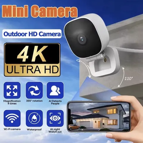 4K Mini WiFi Security Camera Wireless Home Monitor Night Vision 2 Way Audio