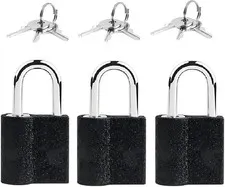 3 Pack Mini Padlocks with Keys - Mini Luggage & Suitcase Locks, Keyed Alike f