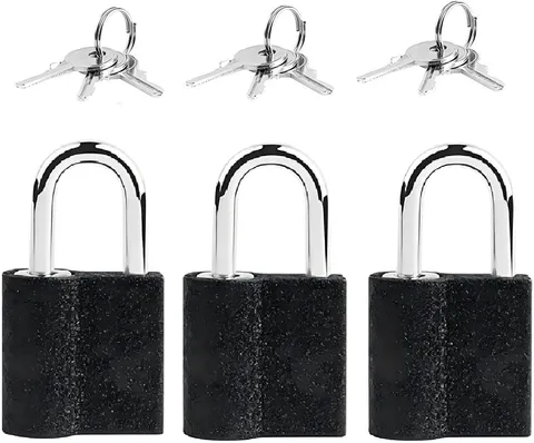 3 Pack Mini Padlocks with Keys - Mini Luggage & Suitcase Locks, Keyed Alike f
