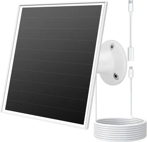 Waterproof 6W Solar Panel for Battery Cameras - USB-C/Micro USB Compatible