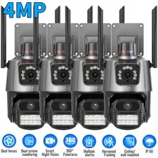 Dual Lens 4K HD WiFi Security Camera 8X Zoom Outdoor Home Night Vision CCTV PTZ