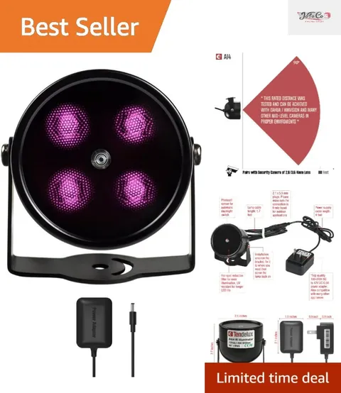 Compact 4W Infrared Illuminator with Automatic Day/Night Switching Capability