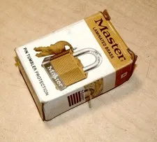 New Vintage #4 Marine *MASTER* Padlock Precision Brass Laminated Lock Boat Lake