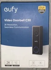 Eufy Video Doorbell 2K HD (C30) Battery Powered (Black) Open box - Never used