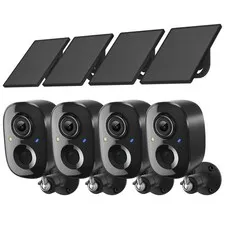 2K FHD Security Camera Wireless Outdoor Cameras for Home Black - 4 Pack