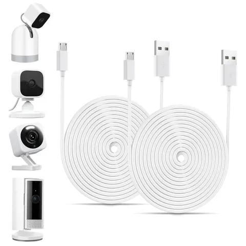16 FT Camera Charger Extension Cable Compatible with Ring Indoor Cam (2Nd Gen),