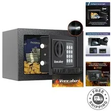 Compact Fireproof Safe with Digital Keypad & Emergency Keys - 0.23 Cubic Feet