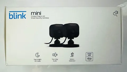 Blink Mini 2 HD Wi-Fi Indoor Cameras Alexa Motion 2-Way Audio 2-Pack Black