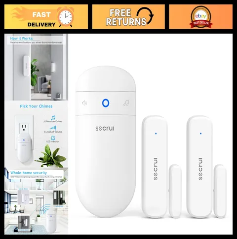 Wireless Door Chime Alarm System, 500FT Range, 58 Chimes, 5 Volume Levels, Entry