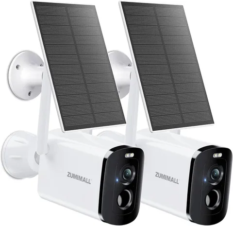 Solar Security Cameras Wireless Outdoor - 2 Packs, 2K Camera for Home Security, 