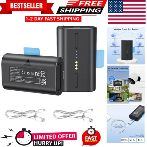 2-Pack Rechargeable Batteries for Simplisafe Wireless Outdoor Security Cameras,