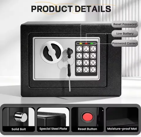 Ireproof Safes with Fireproof Money Bag Sensor Light Digital Keypad Home Safe