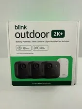 BLINK OUTDOOR 2K+ WIRELESS BLACK SECURITY CAMERA 3 CAMERA SYSTEM NEW