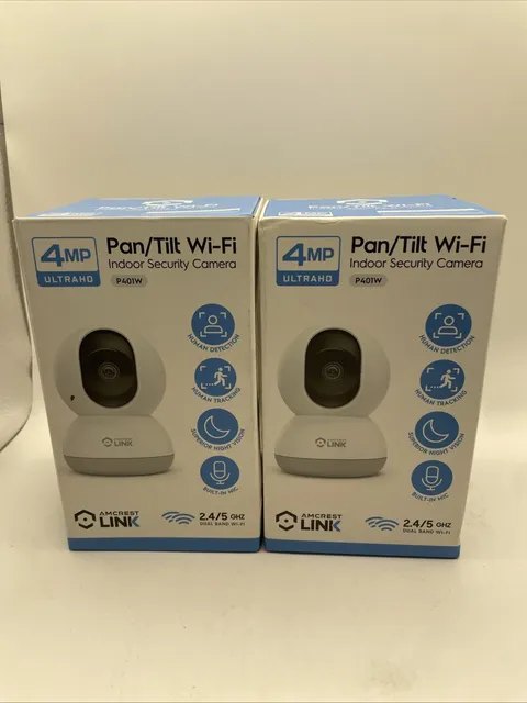 2 PACK Amcrest 4MP WiFi Camera Indoor, Human Detection, Motion-Tracking P401