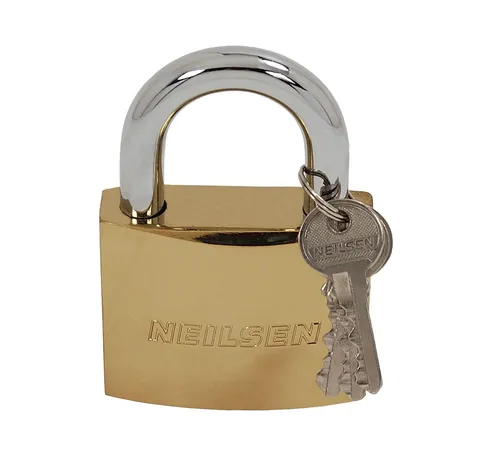 75mm Brass Heavy Duty Padlock with 3 Keys for Luggage & Suitcases