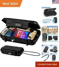 Portable Travel Safe Lock Box 4-Digit Combination Mini Safe Box, Anti-Theft B...