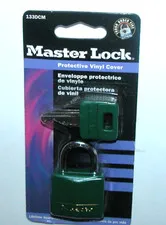 NEW NIP Master Lock Padlock 2 Keys Green Vinyl Cover