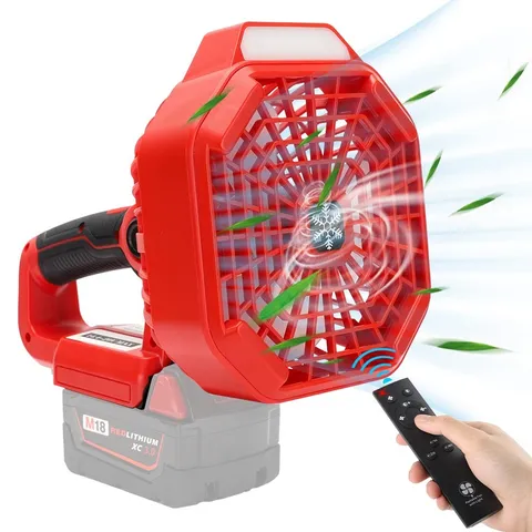 Cordless Portable Fan Compatible with Milwaukee M18 18V Battery Camping Fan P...