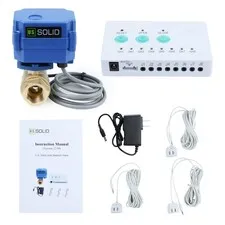 U.S. Solid Leak Detector Auto Shutoff Sound Alarm 1/2 Motorized Brass Ball 3