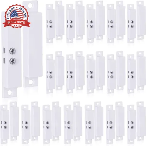 Tellegloww 20 Sets Nc Wired Surface Mounted Alarm Magnetic Door Alarm Contact Se