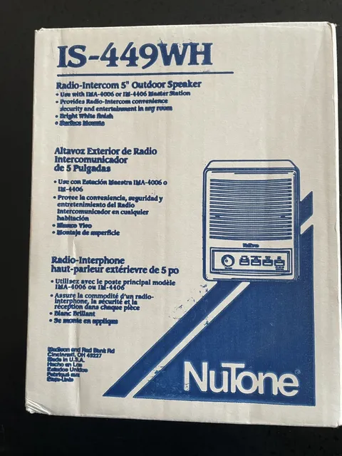 Nutone IS-449WH Outdoor 5" Intercom Speaker for im4406 ima4406 im4006 ISA449