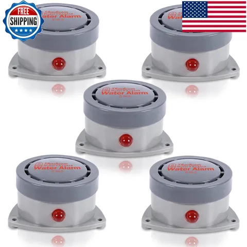 Water Leak Detector 5 Pack Shackcom Water Alarm 110Db Wireless Waterproof