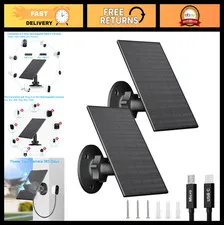 2W Solar Panel for Outdoor Security Cameras, USB/Type-C Charger, IP65 Waterproof