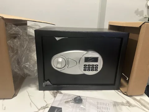 AmazonBasics Digital Electronic Keypad Safe, Combination Lock, 2 Keys, Black