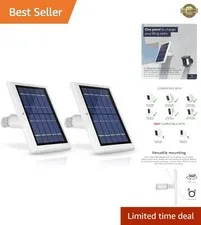 Solar Panels for Ring Battery Cameras - Hassle-Free Installation, White