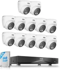 ZOSI C220 8MP 16CH POE 12 x 8MP Security Camera System Detect Night Vision 4TB