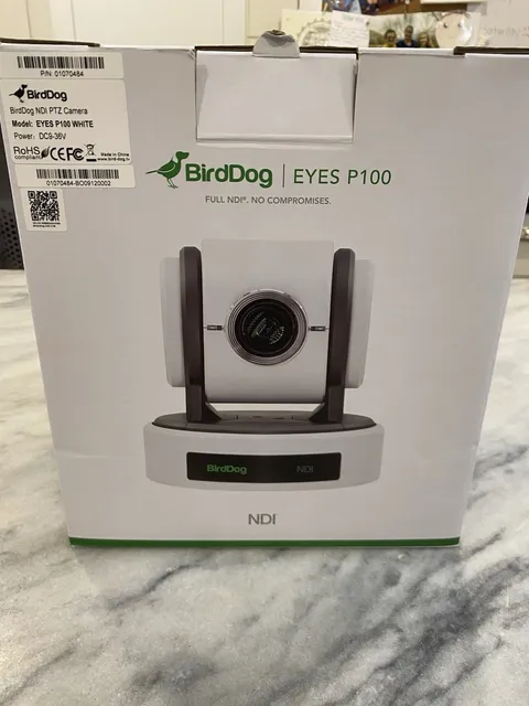 NEW BirdDog Eyes P100 Camera 1080p Full NDI PTZ with SDI, White