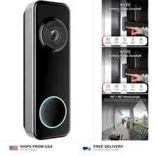 Wyze Battery Video Doorbell Wireless Camera, 1536x1536 HD+ with Color Night V...