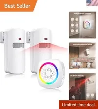 Wireless Motion Sensor Door Chime, Fast Detection PIR Entry Alert5S Interval ...
