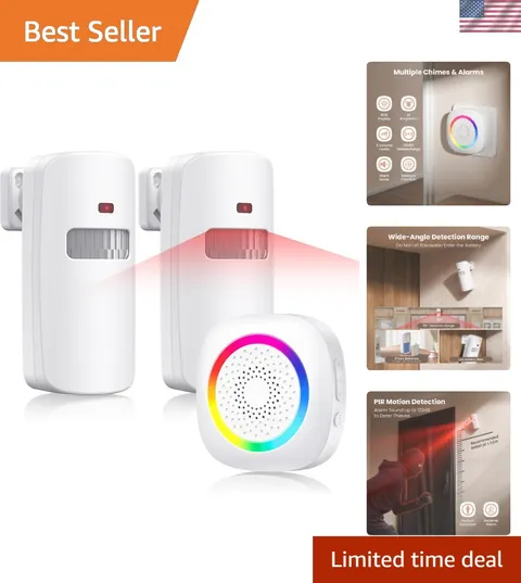 Wireless Motion Sensor Door Chime, Fast Detection PIR Entry Alert5S Interval ...