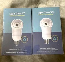 2 Luna Light Cam V3 PTZ 2K Wi-Fi Light Bulb Camera Indoor/Outdoor Night Vision