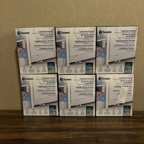 Swann Leak Alert Sensor - White - Detect Leaks Mobile Alert Brand New 6 Pack