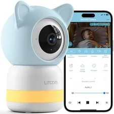 litokam 2K 4MP Security Camera Indoor, 5G/2.4G WiFi Baby Monitor with Camera ...